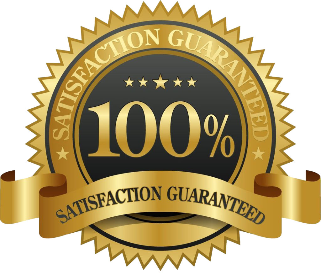 100%SatisfactionGuaranteeLogo 100% Money Back Guaranteed Happiness